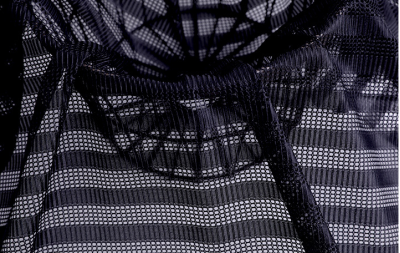 FQ-TZS粗條紋蕾絲網布面料  鏤空網眼布運動衫面料   夾層透視服裝面料 後面照